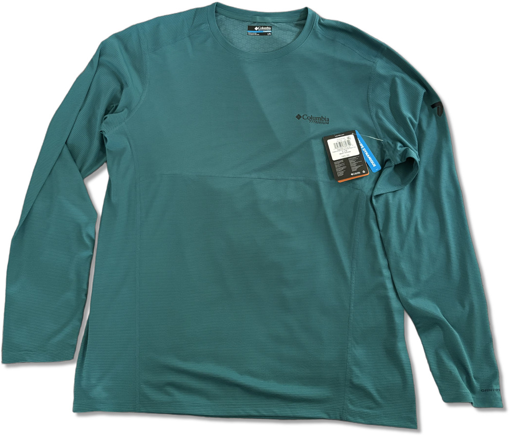 Columbia Titanium Cirque River Pro LS Crew Omni-Freeze Shirt Mens Large New $65